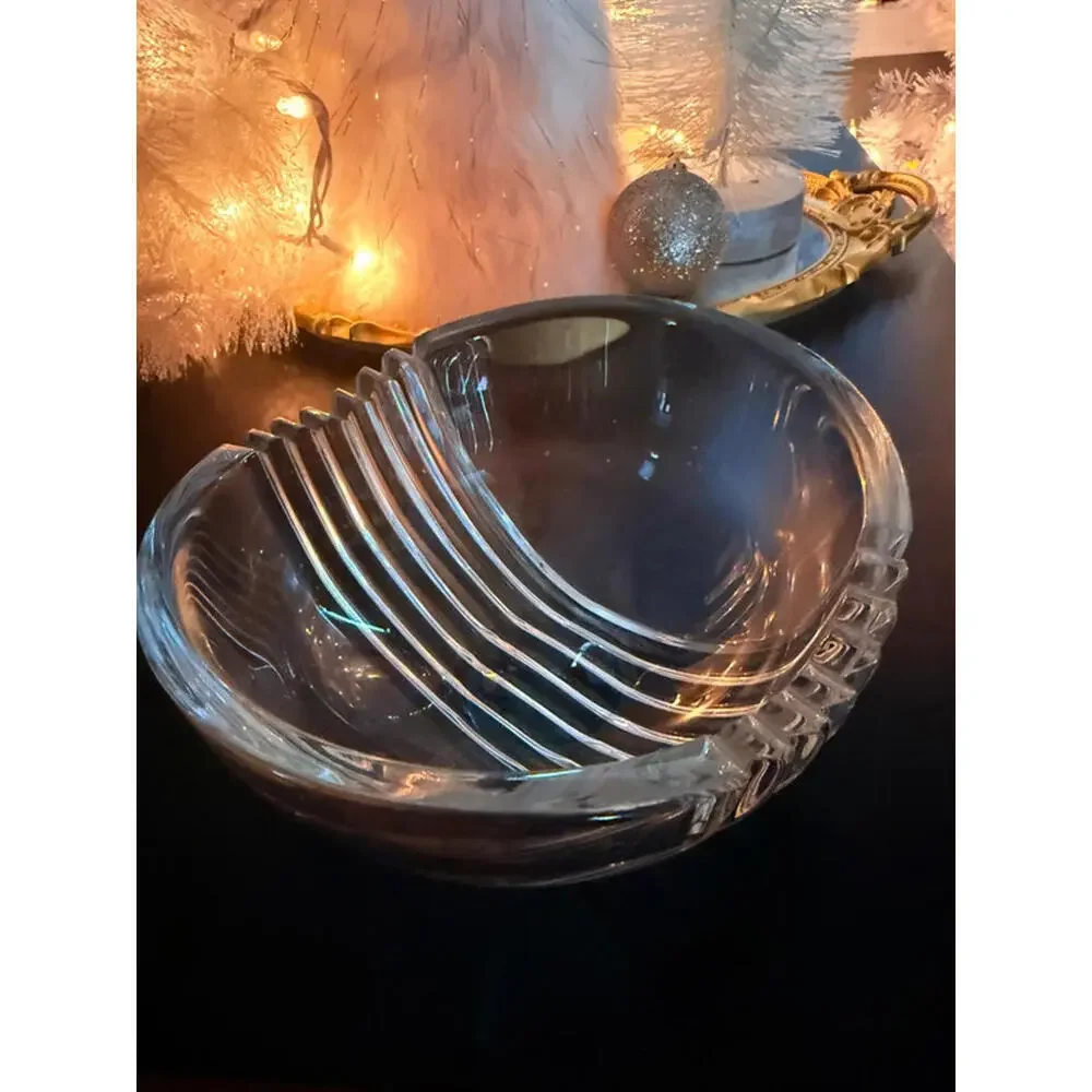 Tiffany & Co Crystal Swirl Centerpiece Bowl 6.5” Monogram HJP